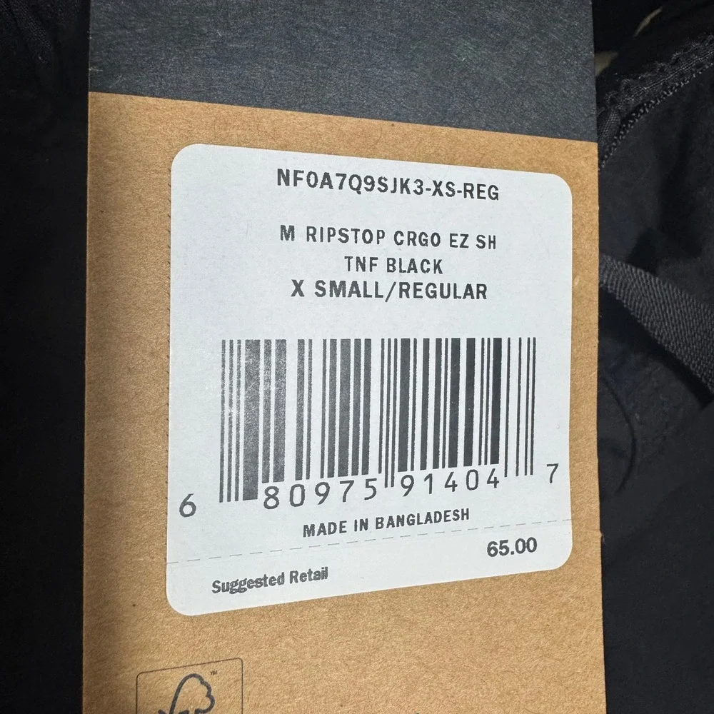 The North Face Ripstop Cargo EZ Shorts Mens XS Black NF0A7Q9SJK3